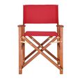 Chaises de Jardin Cannes DEUBA Rouge Pliable en Bois d'Eucalyptus Certifié FSC®-1