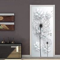 Stickers 3D - Fleurs de Pissenlit - Décoration Murale - 77x200 cm - Effet Trompe L'Oeil - Maison