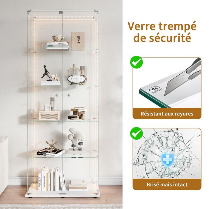 Vitrine à Broches En Verre – Couvercle Transparent, Velours, Sans Séparation – 1 Pièce – Pour Collection Badges Pins