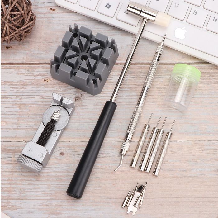 Kit D'outils Pour Changement De Pile De Montre - Ouvre-boîtier, Tournevis, Support, Pinces, Chevilles - 108 Pièces