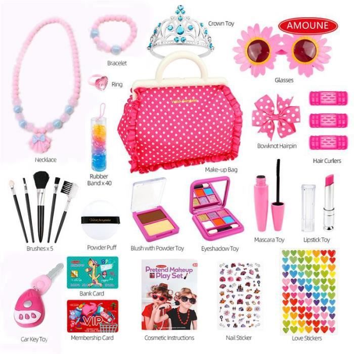 NCKIHRKK Kit de Maquillage pour Enfant Fille, 34 PCS Jouet de