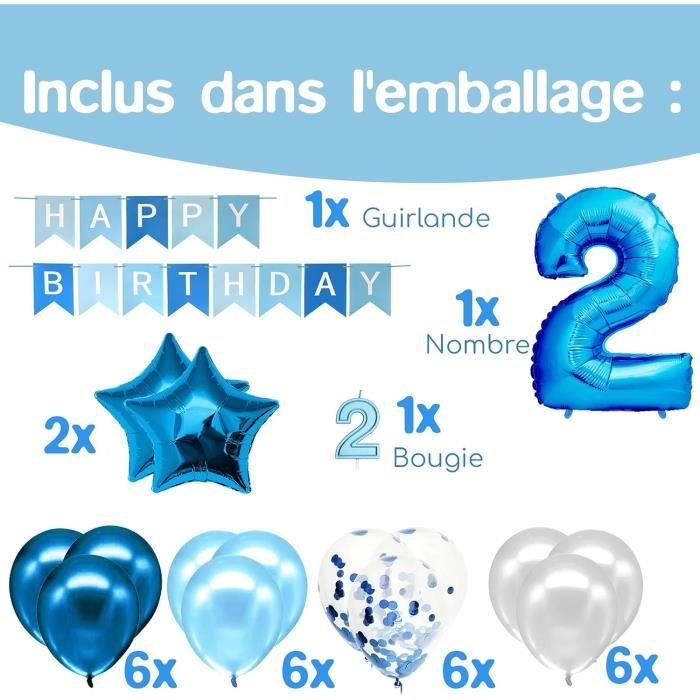 Decoration Anniversaire 2 ans Garcon, Bleu Arche Ballon Anniversaire 2 ans,  Deco Anniversaire 2 ans Garcon, Ballon [222]