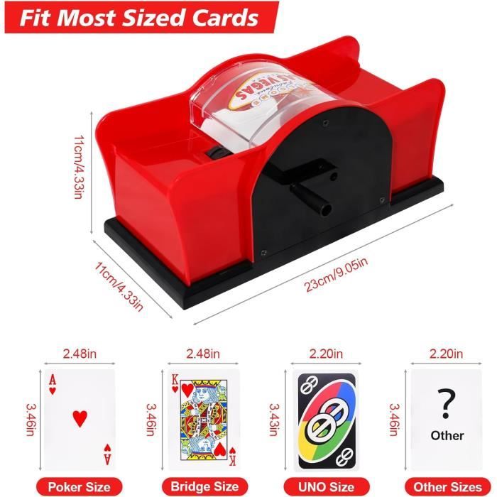 Mélangeur De Cartes Manuel à Manivelle – Machine Sans Pile Pour 2 Jeux, Mélange Rapide Et Silencieux, Compatible Poker, Bridge, Blackjack, Texas Hold’em