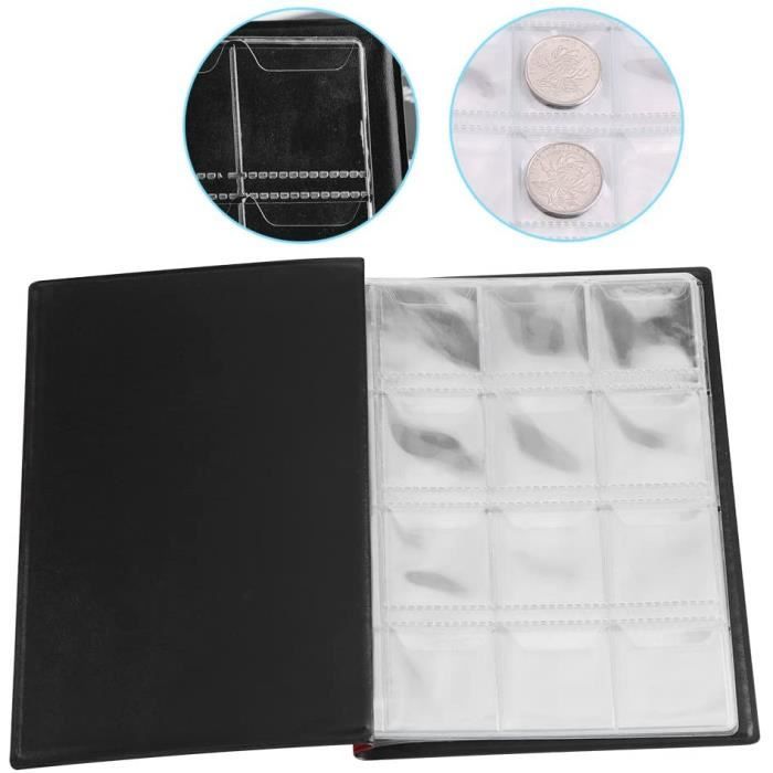 Album de Collection de pièces de Monnaie 120 Poches - 3,0x3,0 cm/1,2x1,2 Pouces Porte-Monnaie Livre Album de Stockage D'Argent Penny Pocket pour