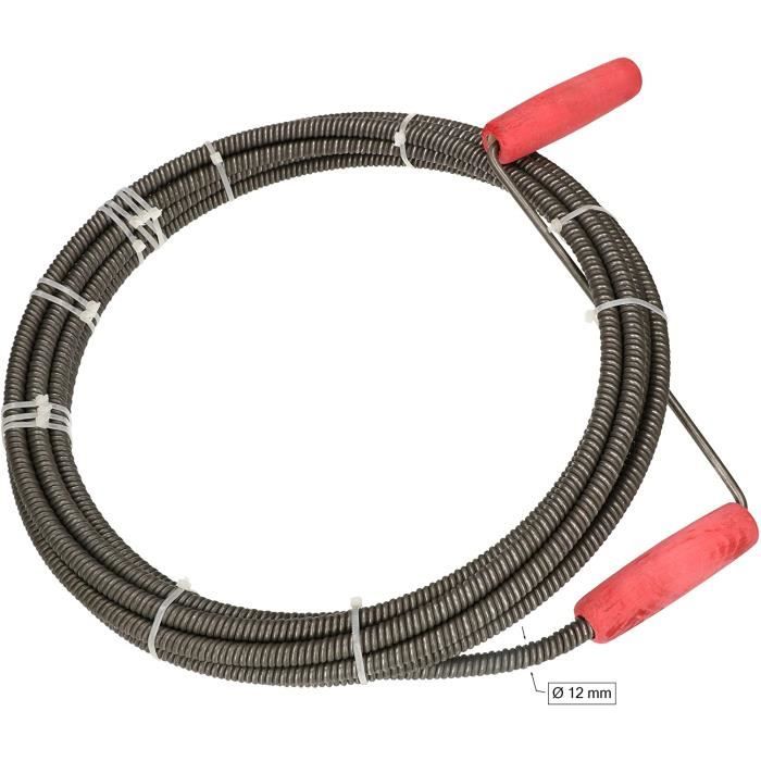 Spirale de nettoyage de tuyaux x Ø 12 mm pour tuyaux d'écoulement bouchés  (12 mm x 3 m)[457] - Cdiscount Au quotidien