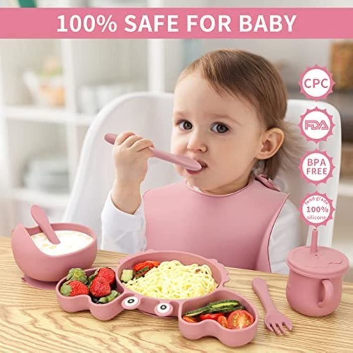 Bavoir Silicone Bebe Bavoirs Silicone Bébé 4 Pièces - Bavoirs 3D étanches Réglables Pour Repas Sans Salissures Bavoirs Bébé Facile Nettoyage