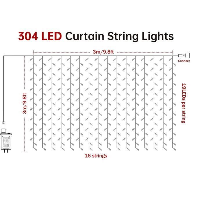 Guirlande lumineuse Lafiora 18 m + alimentation 3 m 240 LED