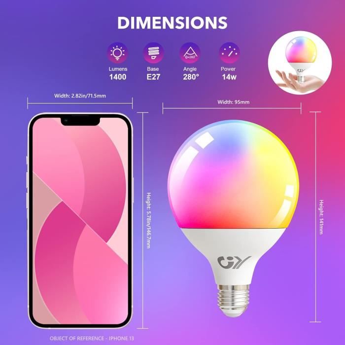 2x Ampoules Connectées WiFi SONOFF E27 9W LED RGBCW Dimmable - Compatible Alexa Google Home