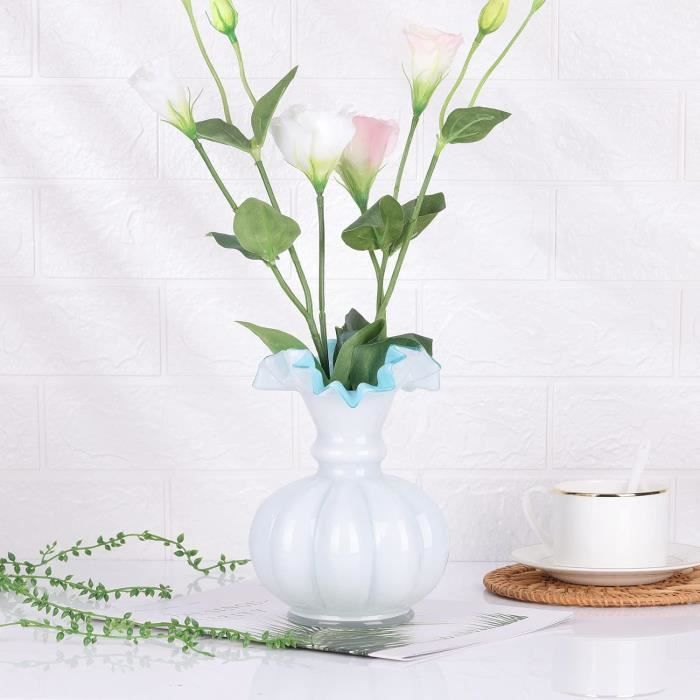 Vase En Verre Soufflé à La Main - Taille Unique (5x20 Cm) - Transparent - Design Minimaliste - Pour 1-2 Fleurs
