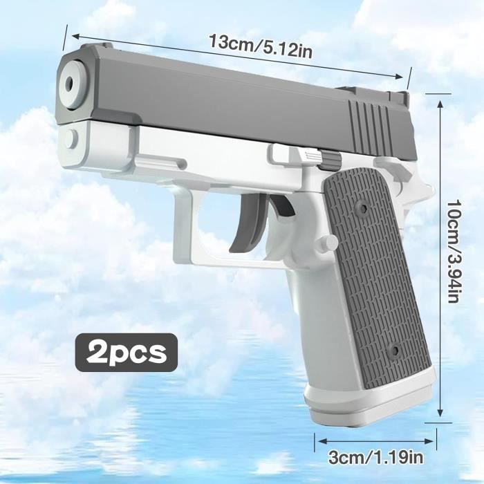 Lot De 2 Pistolets à Eau Pour Enfants - Portée 3-6 M, ABS Durable - Jeu D'Extérieur, Été, Piscine