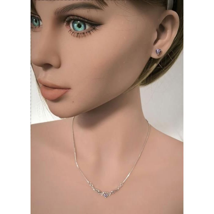 Parure Femme Collier Et Boucles D'oreilles Cristal 2 Cœurs - Neuf Avec étiquettes