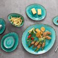 vancasso, Série Aqua, 33 Pièces Service de Table en Grès Glaçure, 9 Assiette Plate, 12 Bols à Soupe, 12 Assiette à Tapas-Turquoise-2