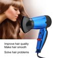 Qiilu Sèche-cheveux à trois vitesses Mini sèche-cheveux pliable portable à trois vitesses Sèche-cheveux domestique à séchage-2