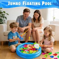 Jeu de Pêche à la Ligne Magnétique XXL 56 Pcs avec Pataugeoire - Jouet d'eau Piscine pour Enfant 3 4 5 Ans - Set pour Plage - Jeux - Jouets Jeu de Pêche à la Ligne Magnétique XXL 56 Pcs avec Pataugeoire - Jouet d'eau Piscine pour Enfant 3 4 5 Ans - Set pour Plage - Jeux - Jouets