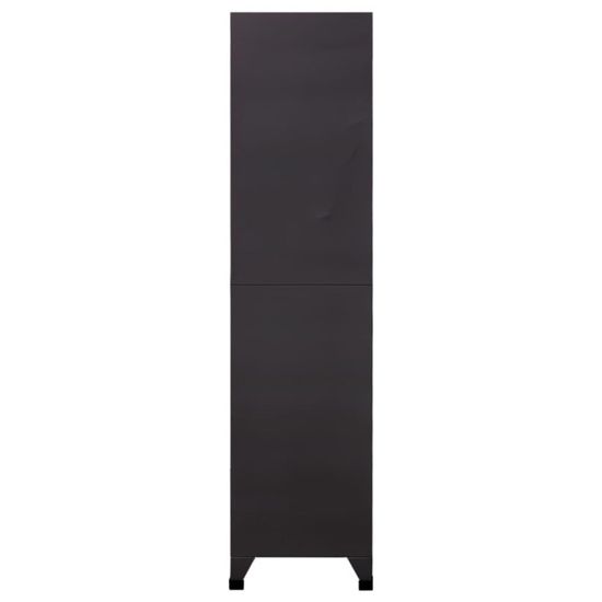 Armoire Vestiaire 3 Casiers VidaXL - Meuble Rangement Métallique Gris 38x45x180 Cm Pour Sport/Entreprise