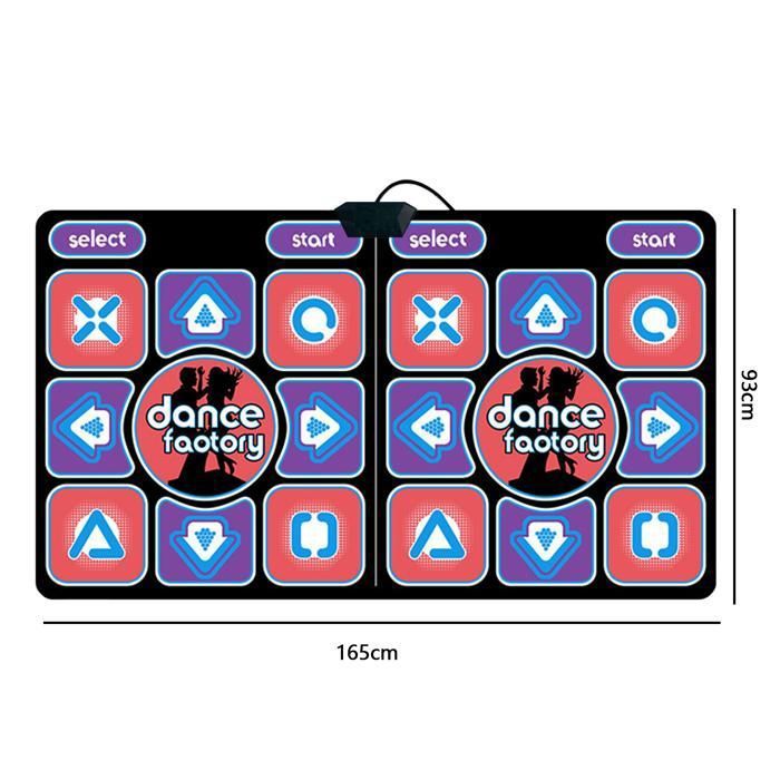 HQYMXYGEUR Tapis de Danse Double sans Fil, Tapis de Fitness de Yoga électronique Multifonction, pour TV et PC, Tapis de Jeu de Course antidérapant pour Enfants Adultes, 2 contrôleurs de Mouvement