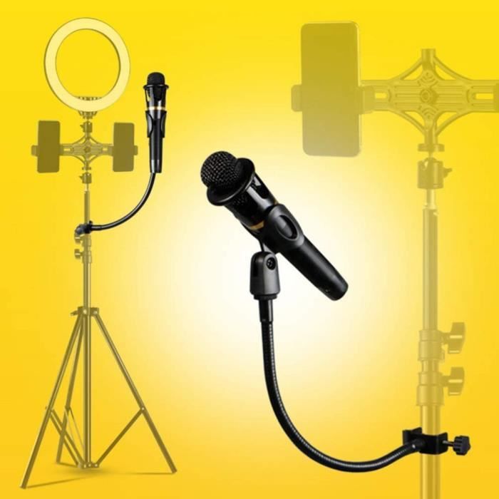 Support de microphone col de cygne flexible col de cygne bureau support de  pince microphone bras équipement d'enregistrement pour Meetin
