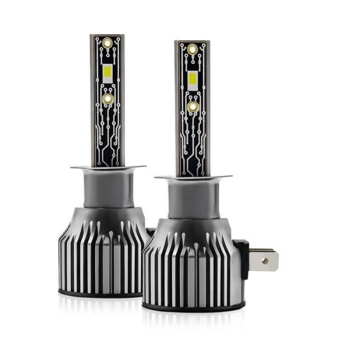  AGPTEK Ampoules H1 LED, 70W 12000LM Lampe de Phare pour Voiture  et Moto, Phare Avant de Voiture en Aluminium, Feux de Croisement sans  Erreur avec Puce CSP pour Lampes Halogènes