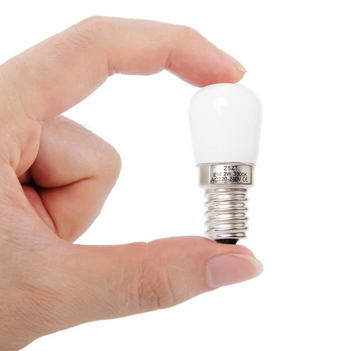 Ampoule LED Réfrigérateur E14, Blanc Chaud 3000K, 2W Remplace l