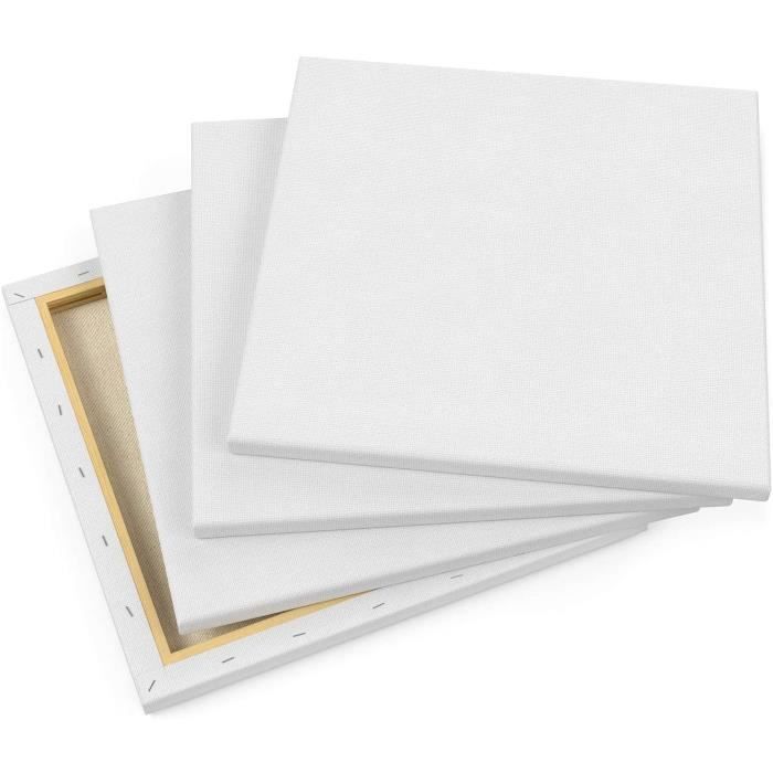 Arteza Stretched Canvas, Black, 12x12, Blank Canvas Boards for