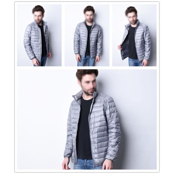 Homme Doudoune Ultra Legere Courte Jacket col Roule Doudoune Hiver Chaud Jacket Duvet Gris Argente Gris argente Cdiscount Pret a Porter