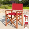 Chaises de Jardin Cannes DEUBA Rouge Pliable en Bois d'Eucalyptus Certifié FSC®-3