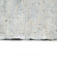 1363BOOST•)Tapis de Salon Chambre Mode|Pailsson|Tapis De Sol Antidérapant Chindi tissé à la main Cuir 190 x 280 cm Gris clair FRENCH-3