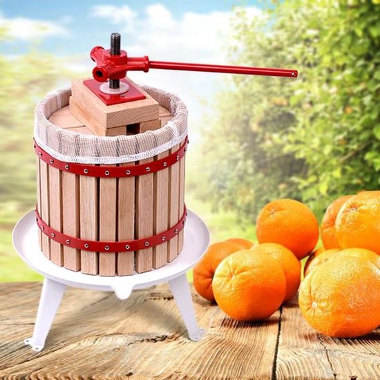 Presse-fruits 6 Litres APEX Avec 2 Tissus De Presse - Presse Pommes, Baies, Maïs - Manuel, Métal Robuste