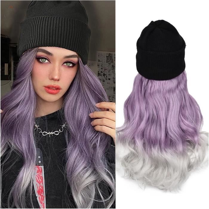 Perruque Casque Mohawk - Pour Déguisement Halloween, Fêtes, Cosplay - Taille Unique Noir/violet