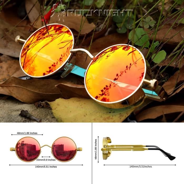 Lunettes De Soleil Rondes Polarisées Pour Hommes Protection Uv Lunettes De Soleil Steampunk