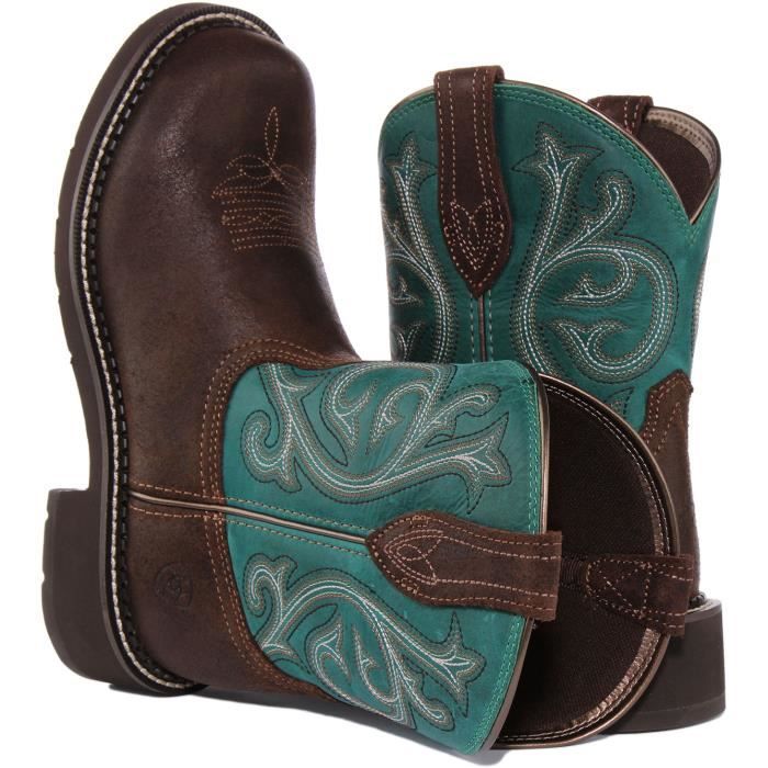 Bottes Western en cuir pleine fleur pour femmes Ariat Fatbaby Heritage Brun Taille 38 Brun Cdiscount Chaussures