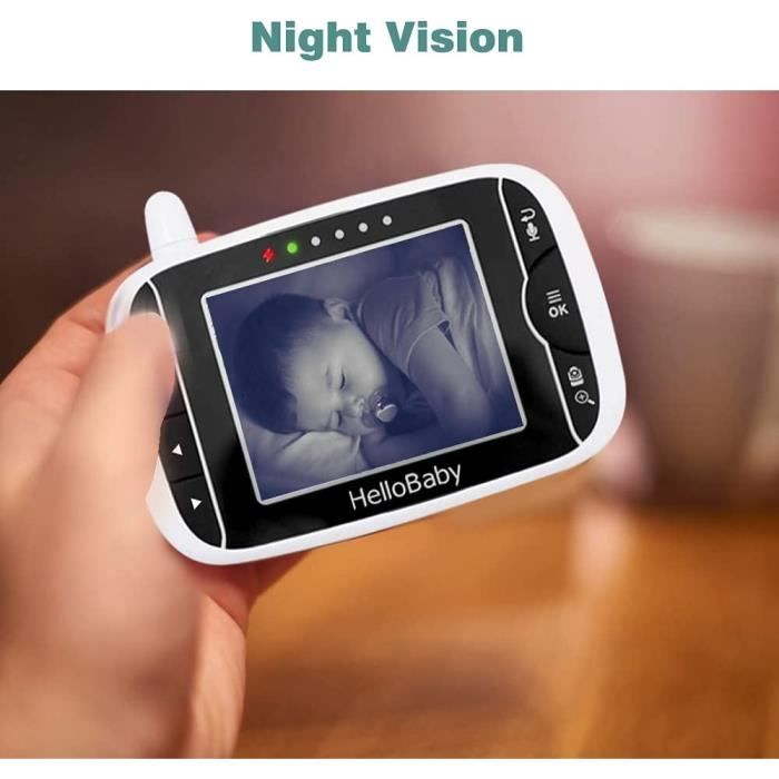 Babyphone Camera, HelloBaby HB65 Bébé Moniteur Vidéo,Écran de 3,2 pouces,  angles de vue à 360 degrés, caméra bébé à distance Pan2 - Cdiscount  Puériculture & Eveil bébé