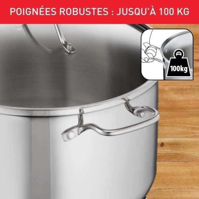 METTMANN PROFESSIONNEL XL Grande Marmite Inox 36 Cm / 14L, Compatible Induction, Acier Inoxydable 18/10 Première Qualité, Inox Alimentaire 404, Taille XL, Poignées Robustes, Avec Couvercle (36CM