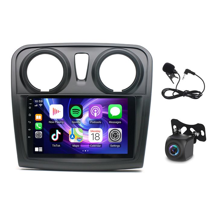 Autoradio Android 2G+64G Per Renault Dacia Sandero 2014-2017 – 9'' Touchscreen, Wireless Carplay, GPS, Retrocamera - 5