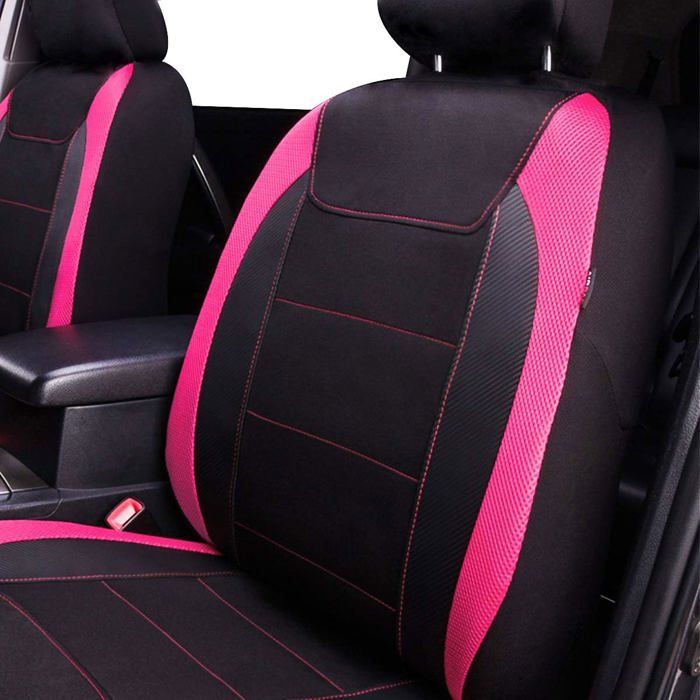 Flying Banner Housses De Siège Voiture Universelles 2 Avant - Maille Et Gabardine Noir Bleu Compatible Airbags