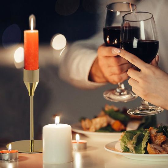 Zasvec Bougeoirs Doré Pour Bougies Coniques 3 Pièces