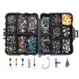 Outils de pêche,Kit d'accessoires de pêche,avec hameçons,plombs,pivotants,boutons pression et boîtes de matériel-0