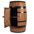 Casier à Vin - Creative Cooper - Tonneau En Bois avec des portes, Meuble Rangement Bouteille Alcool, 80x50 cm, Wenge-0