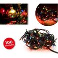 013447 Guirlande lumineuse de Noël 100 ampoules multicolores 8 jeux lumineux 6 m-0