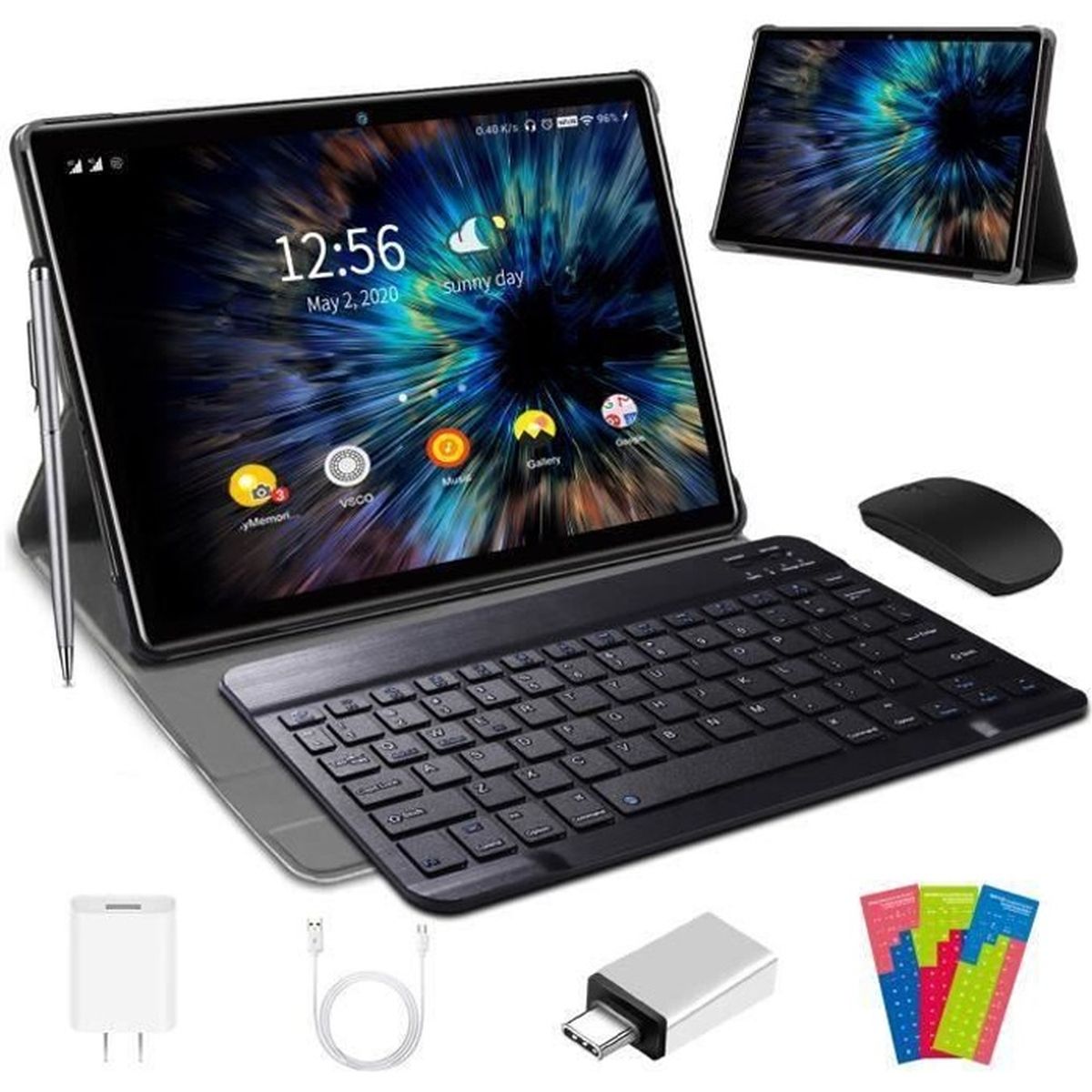 4G LTE Tablette Tactile Ordinateur portable 2 en 1 Ecran 10 PoucesDoule SIM/WiFi 4Go /64Go GMS