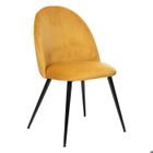 ATMOSPHERA CRÉATEUR D'INTÉRIEUR Chaise "Slano" pieds métal noir velours jaune ocre - Atmosphera createur d'interieur