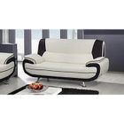 MOBILIER DECO Canapé 2 Places - MUZA - Simili Cuir Blanc et Noir - Confort Ferme - Accoudoirs Rembourrés