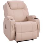HOMCOM - Fauteuil de relaxation massant - Simili cuir - 82x97x110cm - Crème