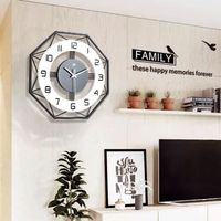 Horloge murale à quartz - ESTINK - Simple mode nordique - Gris - Chambre - Bois - Panneaux de particules