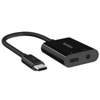 Adaptateur USB-C vers Jack 3.5mm et USB-C 60W Audio et Charge Belkin Noir