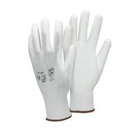 ECD Germany 24 paires de Gants de travail en PU, taille 9-L, couleur blanc, gants de mécanicien en nylon gants de jardin
