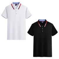 Lot de 2 Polo Homme Ete Manches Courtes T-Shirt Elegant Couleur Unie Casual Top Respirant Tissu Confortable - Blanc/noir