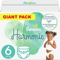PAMPERS HARMONIE TAILLE 6 107 COUCHES (13-18 KG)