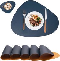 2 PCS Dessous De Verre Isolant Imperméable Nordique Dessous De Verre En Cuir PU Couleur Unie