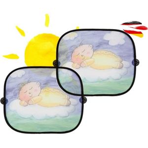 PARE-SOLEIL Lot de 2 pare-soleil de voiture avec protection UV UPF pour bébés et enfants, protection solaire pour vitre latérale avec.[Z354]